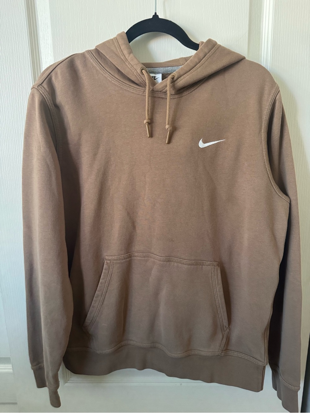 Nike Men’s Brown Fleece Pullover Hoodie Swoosh Size M